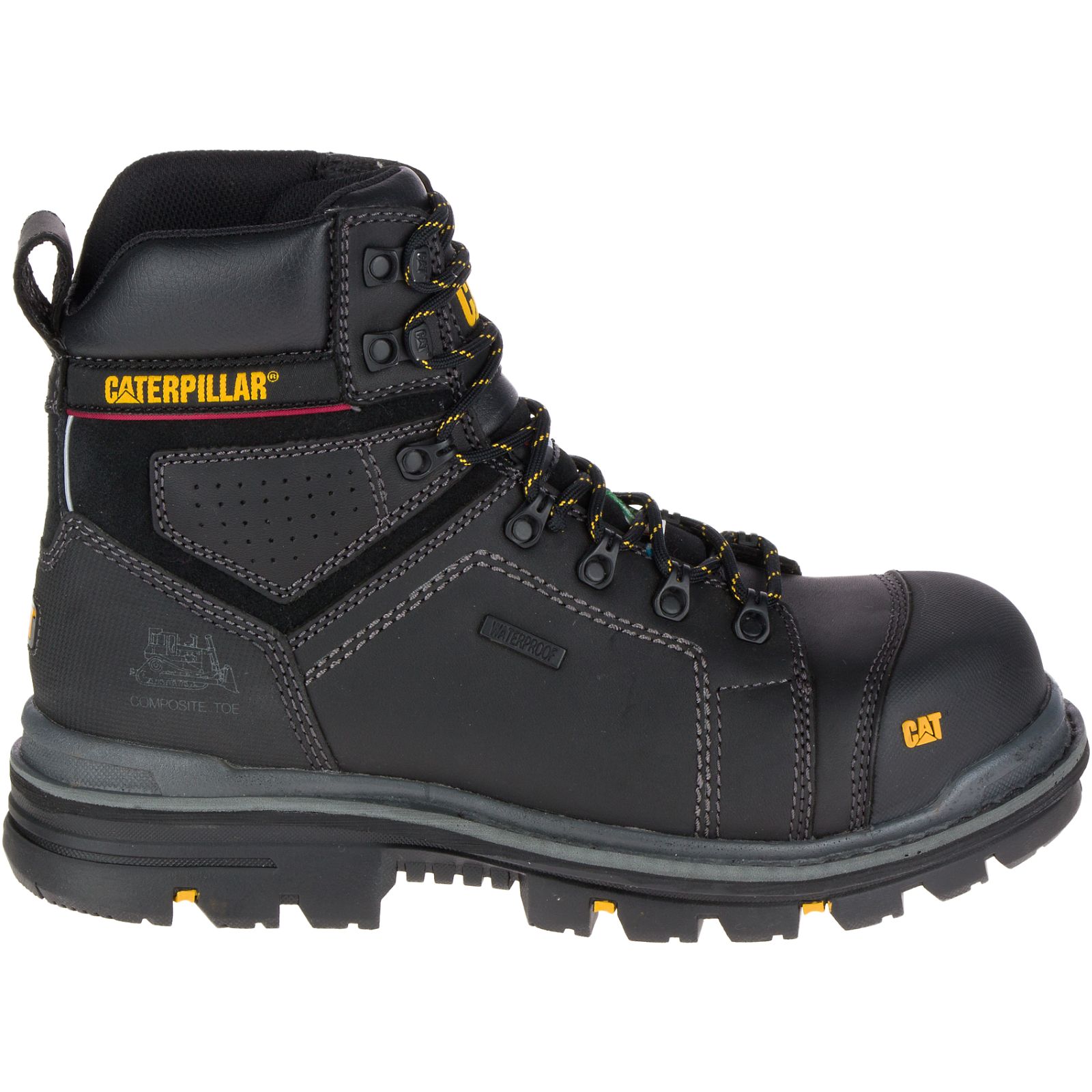 Caterpillar Boots Online - Caterpillar Hauler 6" Waterproof Composite Toe Mens Work Boots Black (471039-NEV)